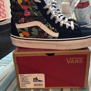 Vans Black and Multicolor High-Top Sneakers